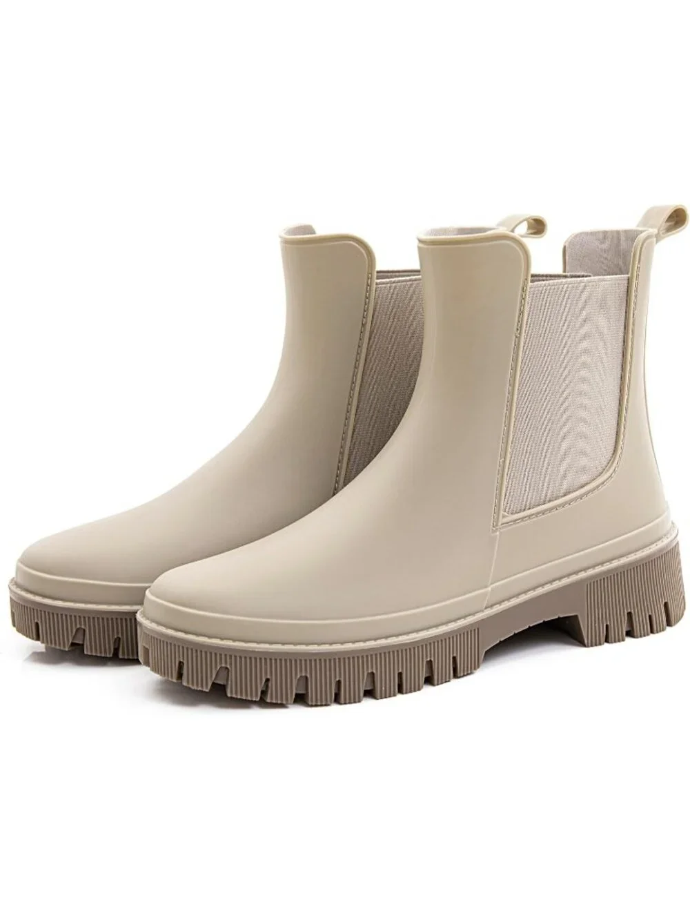 Women's Cinerous Rubber Short Chelsea Waterproof Rain Boots For Ladies